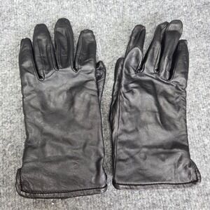 Wilson's Leather Vintage Women's Black Soft Leather Gloves Size Large Fuzzy Line